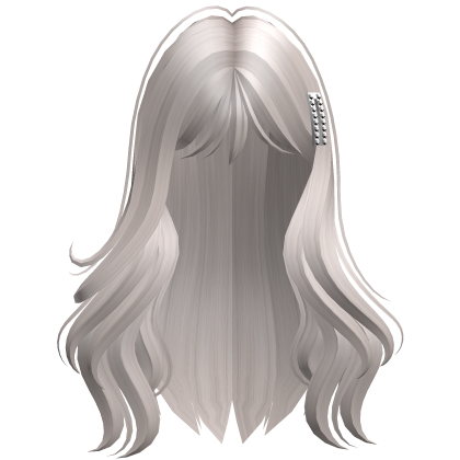 Long Natural Hairstyle with Hair Clip (Silver)  Roblox item