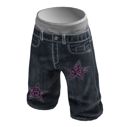 Leopard Star Jorts - pink thumbnail