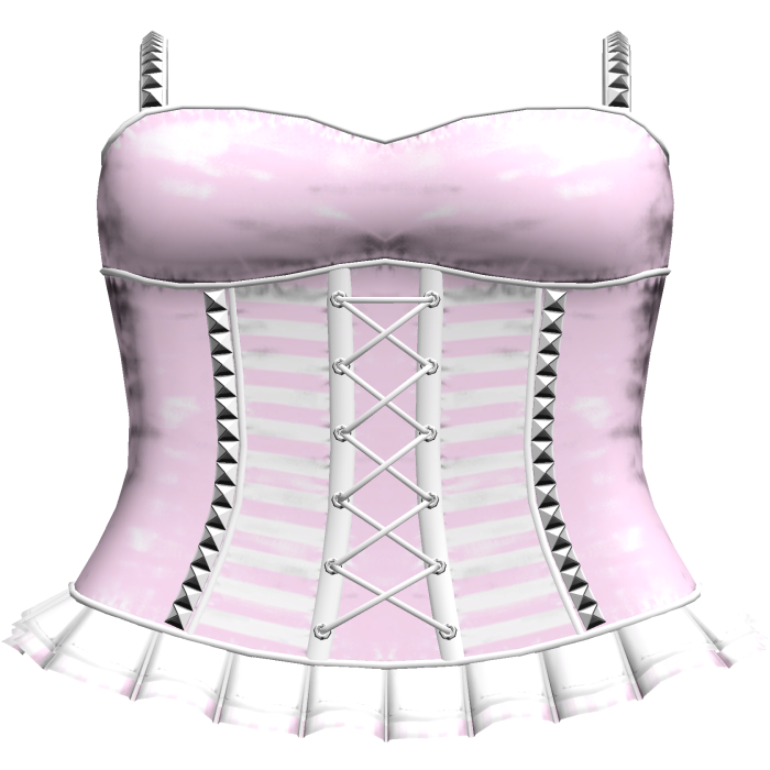 Gothic Laced Striped Dress in Pink