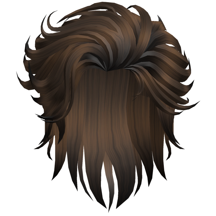 Swept Back Mullet Hair - Brown