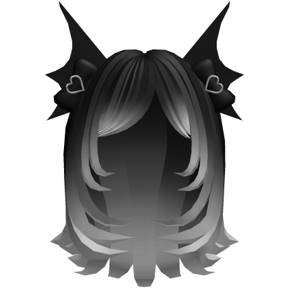 cute layered bat hair in black white
