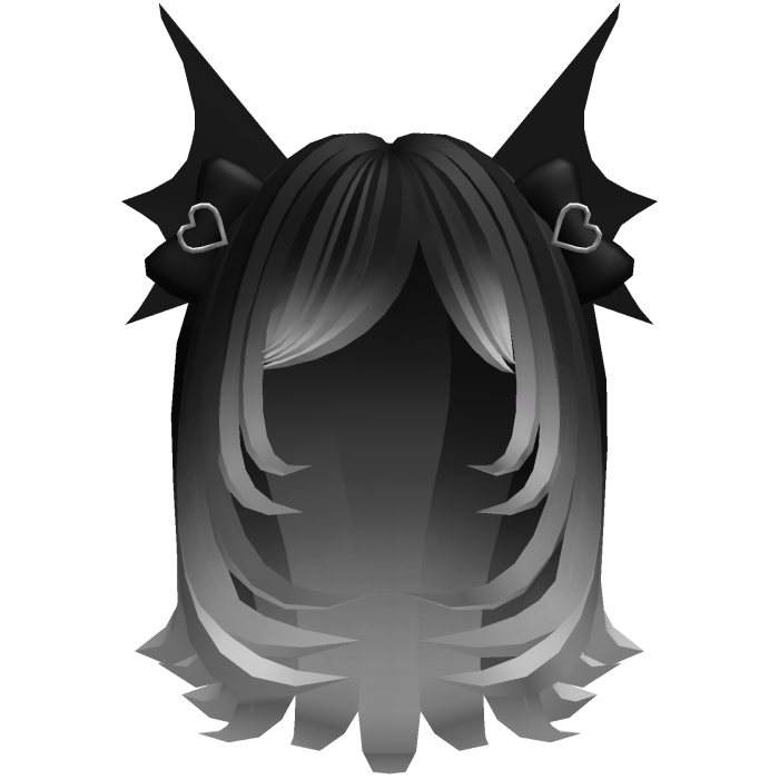 cute layered bat hair in black white