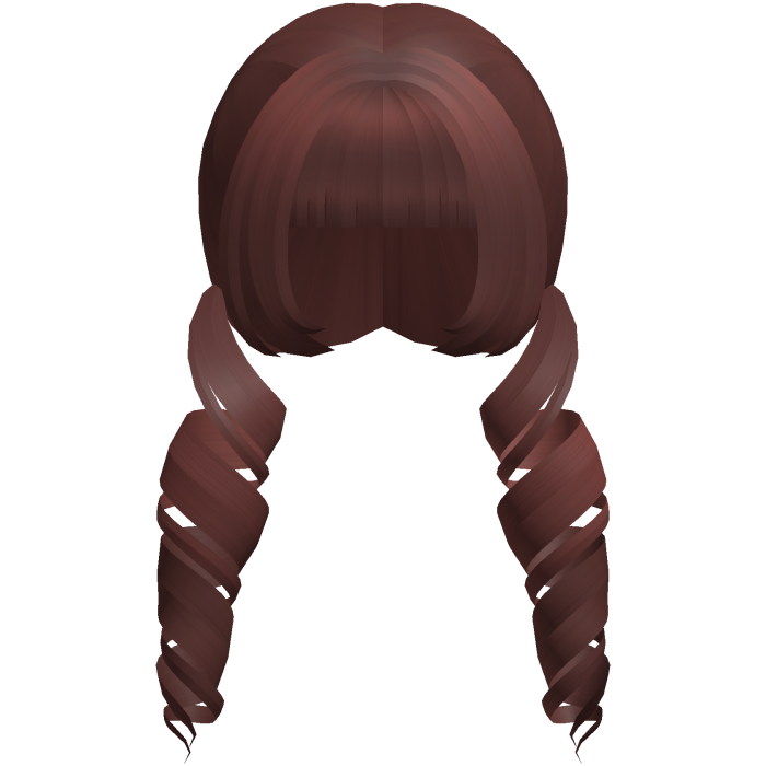 red swirly curly hime moe low pigtails