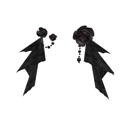 Gothic Rose Lace Pearl Hip Accents in Black