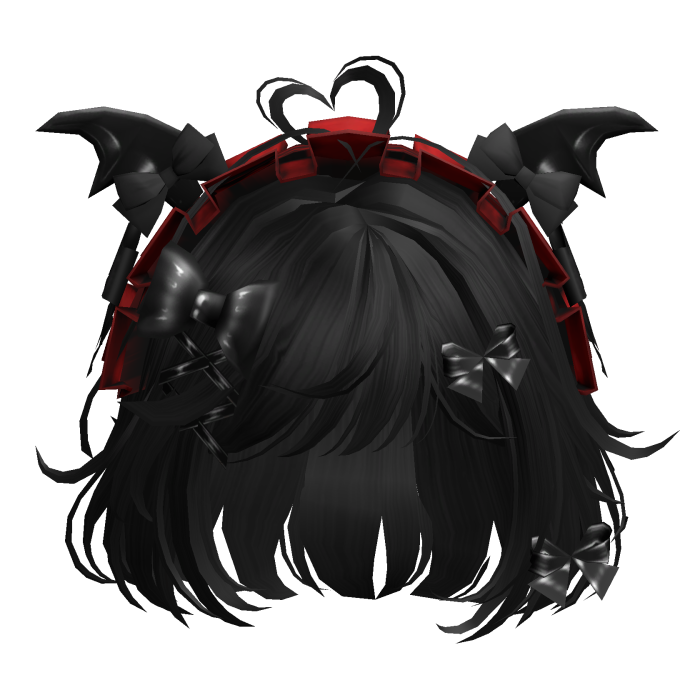 Goth Bob w/Maid Headband (Black)