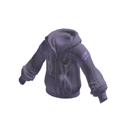 Oversized Zip-Up Hoodie (Purple)