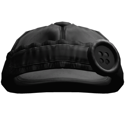 Ruffled Buttoned Cap (Black)