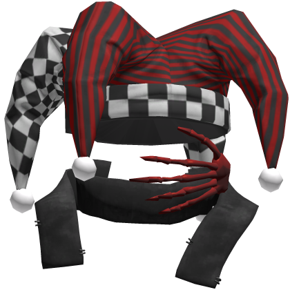 Black & Red Jester Clown Hat Vkei Emo Dashie Hair