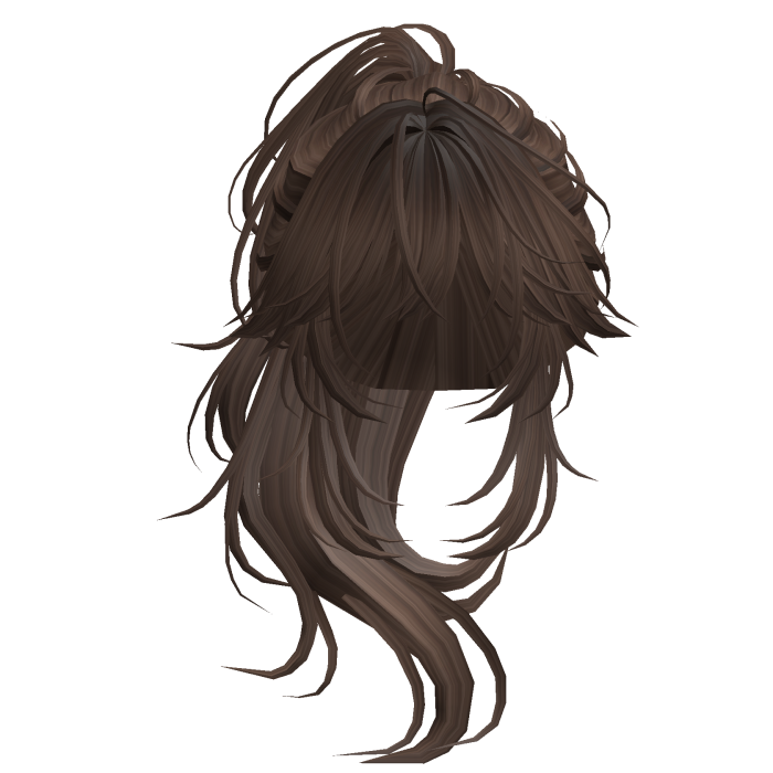 Wolfcut Anime Layered Ponytail Brown