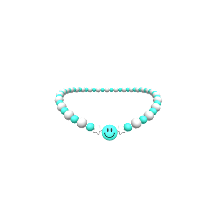 Teal Preppy Smiley Charm Necklace (3.0)