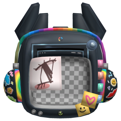 📺 Retro frutiger black colorful techno tv hood Roblox item
