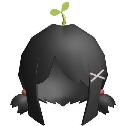 Kawaii Heisei Low Poly Sprout Pigtails Black