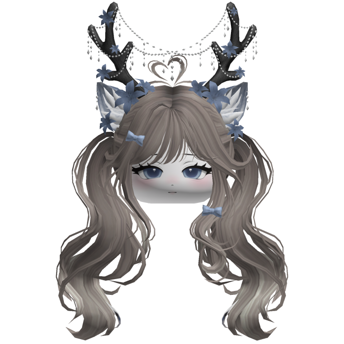 Ethereal Christmas Fairy Fawn Pigtails w/ Antlers