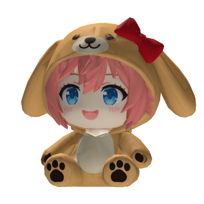 Rosy Puppy Girl Plush (L) Waist