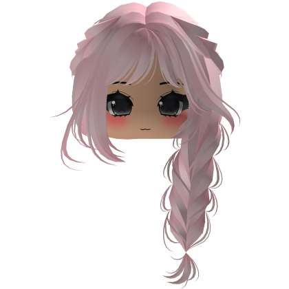 Cute Y2K emo hair adorable braids (pink) Roblox item