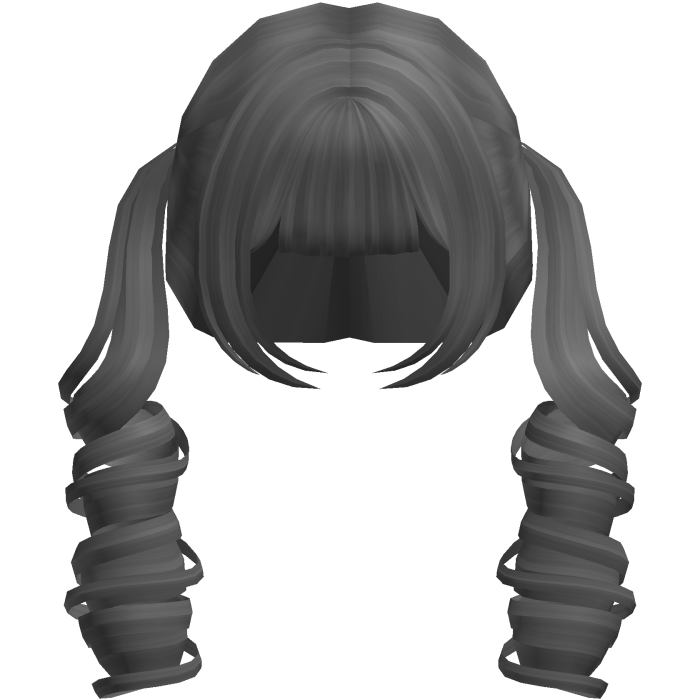 Gray Curly Pig Tail Girl Hair
