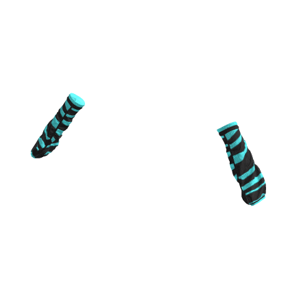 Cyan Striped Scene Arm Warmers