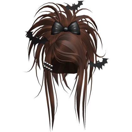 Gothic Bat Spiky Updo W/ Bow In Brown Roblox item