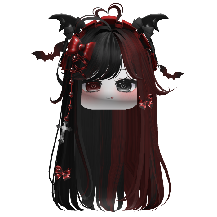 Vamp Straight  Hair w/Headband (Black&Red)