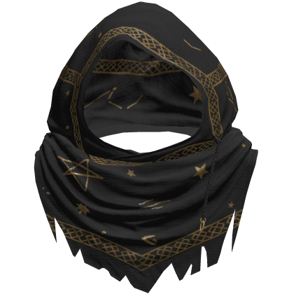 Black Sorcerer Distressed Rune Hood