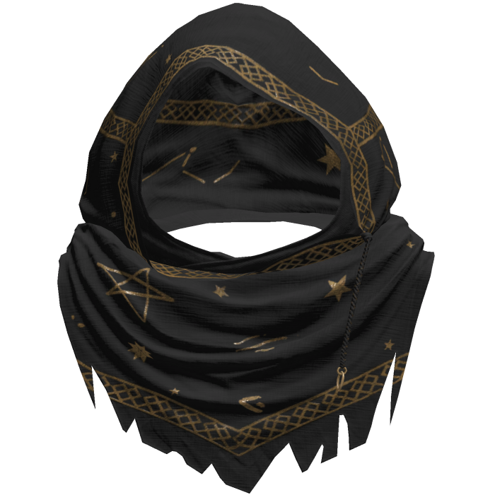 Black Sorcerer Distressed Rune Hood