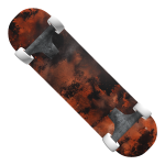 Y2K Orange Apocalyptic Sky Emo Grunge Skateboard