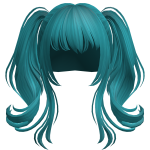 Blue Anime Magical Pigtails