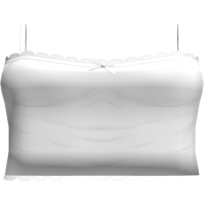 ♡ white ruffled basic tank top Roblox item