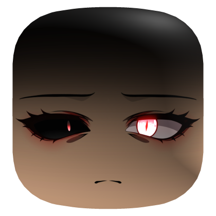 Shadowed Demon Face With Bicolor Eyes - Light