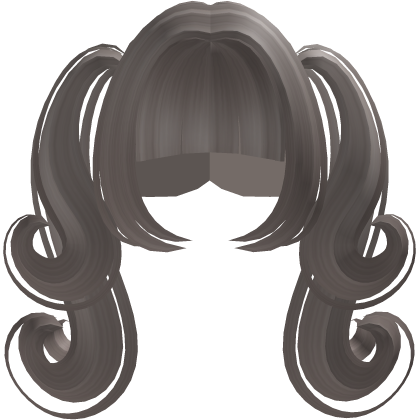 cute ash gray double curly pigtails