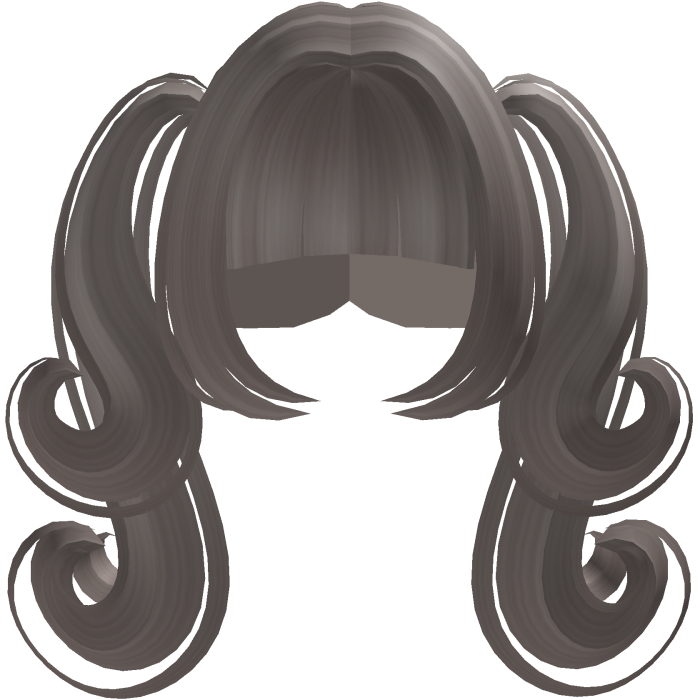 cute ash gray double curly pigtails