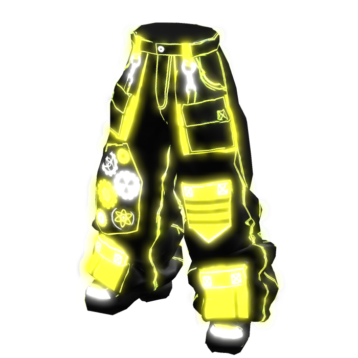 GLOW Neon Green Techwear Baggy Cargo Pants