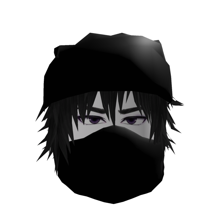 Vkei Black Hair Beanie Mask y2k dashie