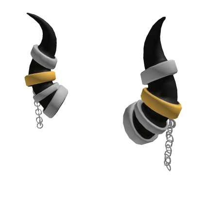 Black Horns Rings With Chain