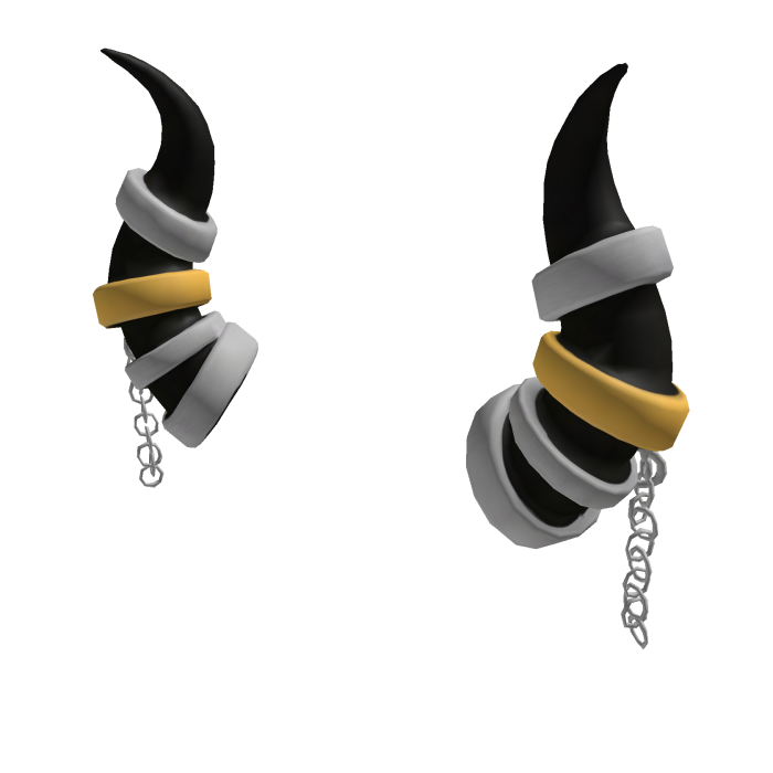 Black Horns Rings With Chain