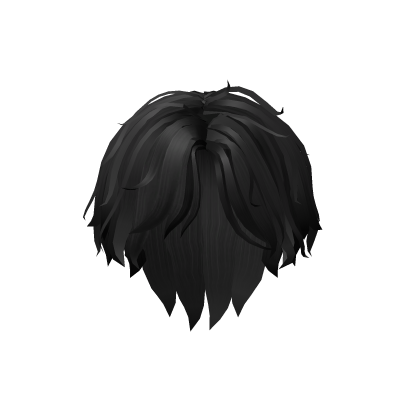 Messy Middle Part Hair - Black Roblox item