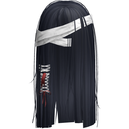 Creepy Dark Blue Monster Hair w White Bandages Roblox item