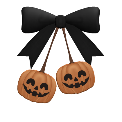 ୨୧ Cutesy Spooky Halloween Pumpkin Black Bow Roblox item