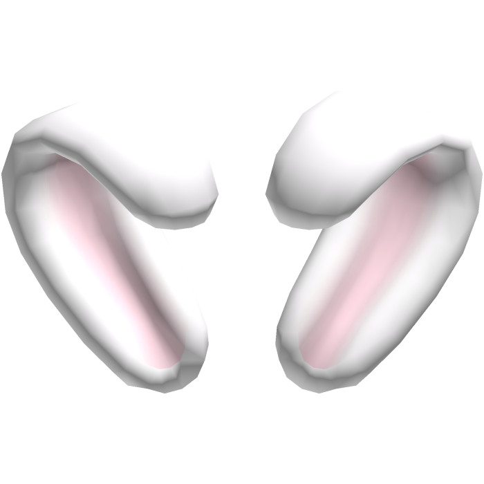 🐇 cute heart-shaped fluffy bunny ears white