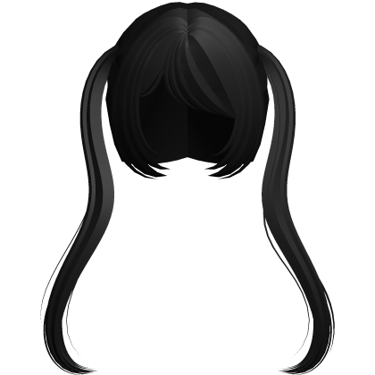 Japanese School Girl Anime Pigtails in Black Roblox item