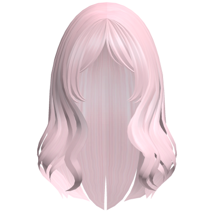 Preppy Wavy Hair w/ Curtain Bangs (Pink)