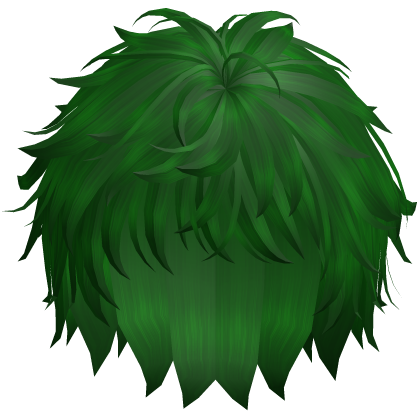 Fluffy Messy Anime Emo Boy Hair Green
