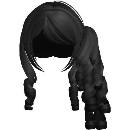 Curly Soft Side Ponytail Bangs Hair (Black) Roblox item