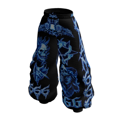 Pants 666 Clan Black y  Blue thumbnail