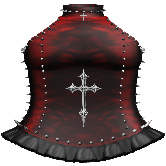 Emo Red Spiked Turtleneck Cross Dress