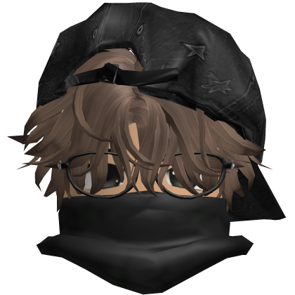 y2k anime boy cute brown hair face mask tryhard