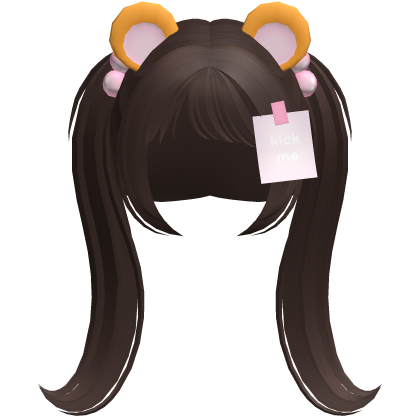 brown kawaii tween hamster silly pigtails