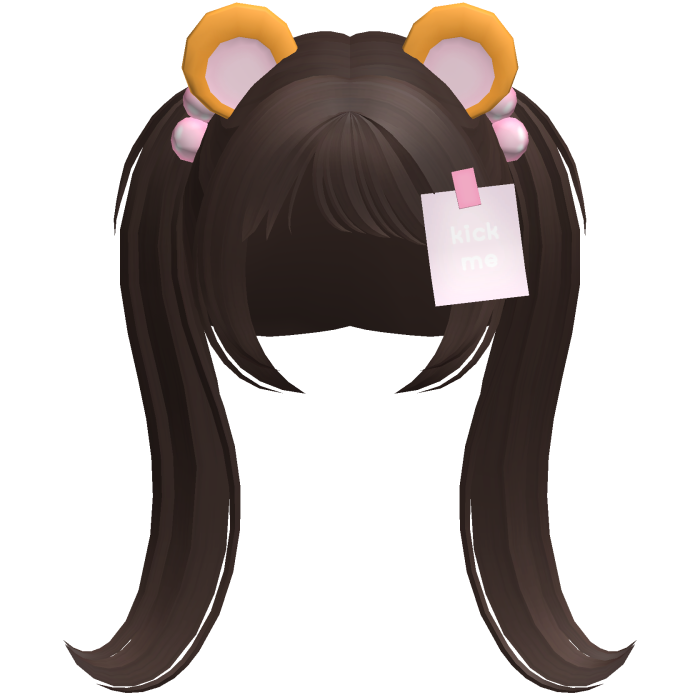 brown kawaii tween hamster silly pigtails