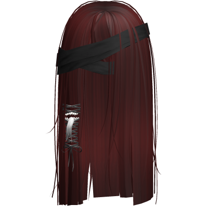 Creepy Red Monster Hair w Black Bandages