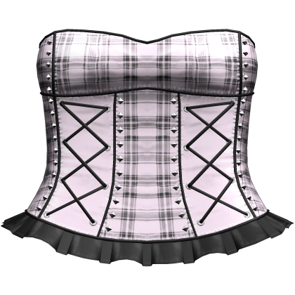 Gothic Plaid Studded Dress in Black & Pink Roblox item